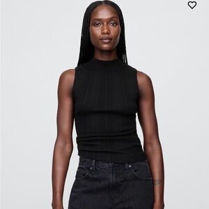 Gap Black Sleeveless Ribbed Tank Top